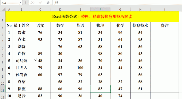 Excel中的替换、精准替换，你真的会用吗？