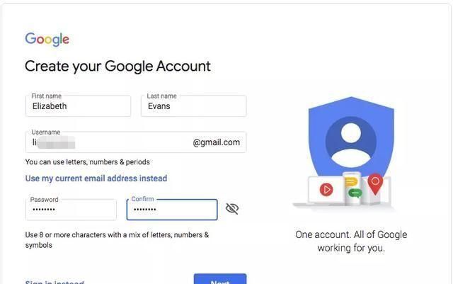 如何创建一个Google帐户？通用Gmail YouTube的谷歌账户