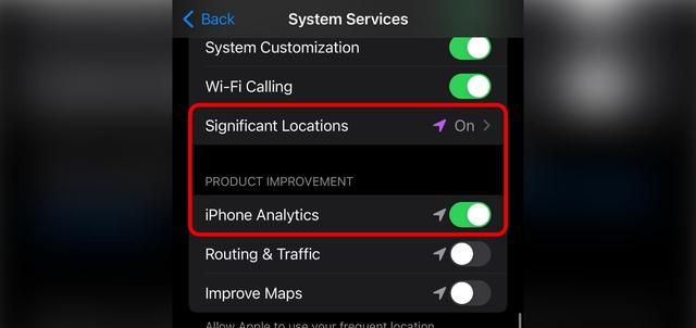 苹果iPhone用户反馈升级iOS 17后，重新打开“重要地点”选项